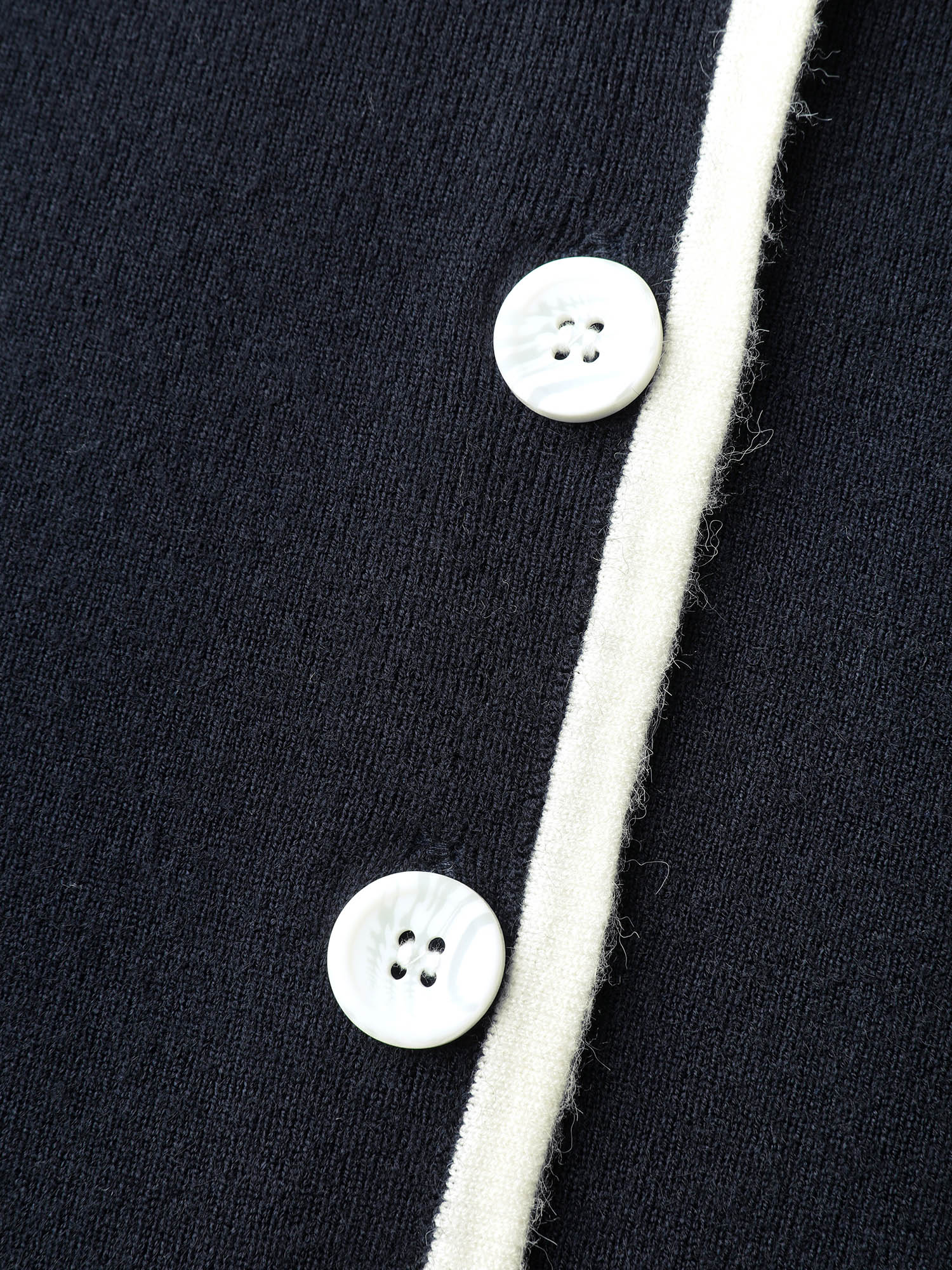 Blazer Collar Pockets Color Contrast Knit Cardigan