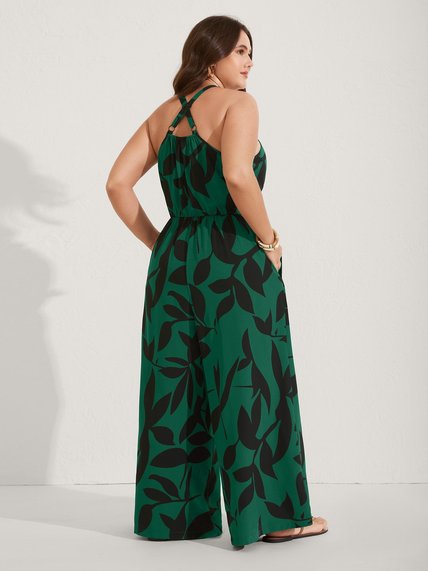 Silhouette Floral Print Sweetheart Jumpsuit