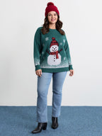 Supersoft Snowman Jacquard Color Block Pullover