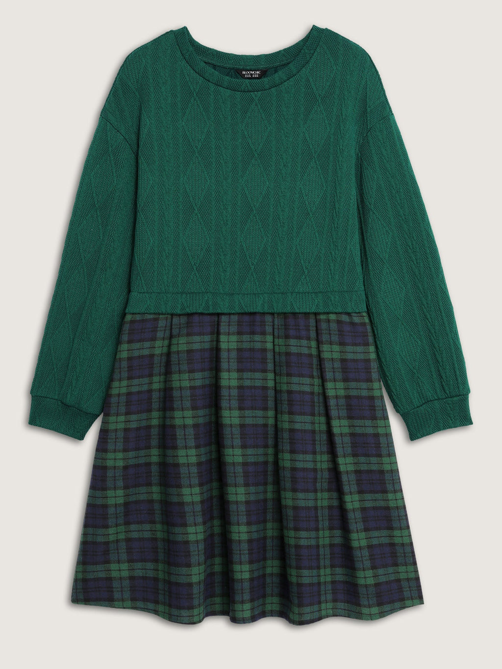 Layered Plaid Pockets Midi Dress