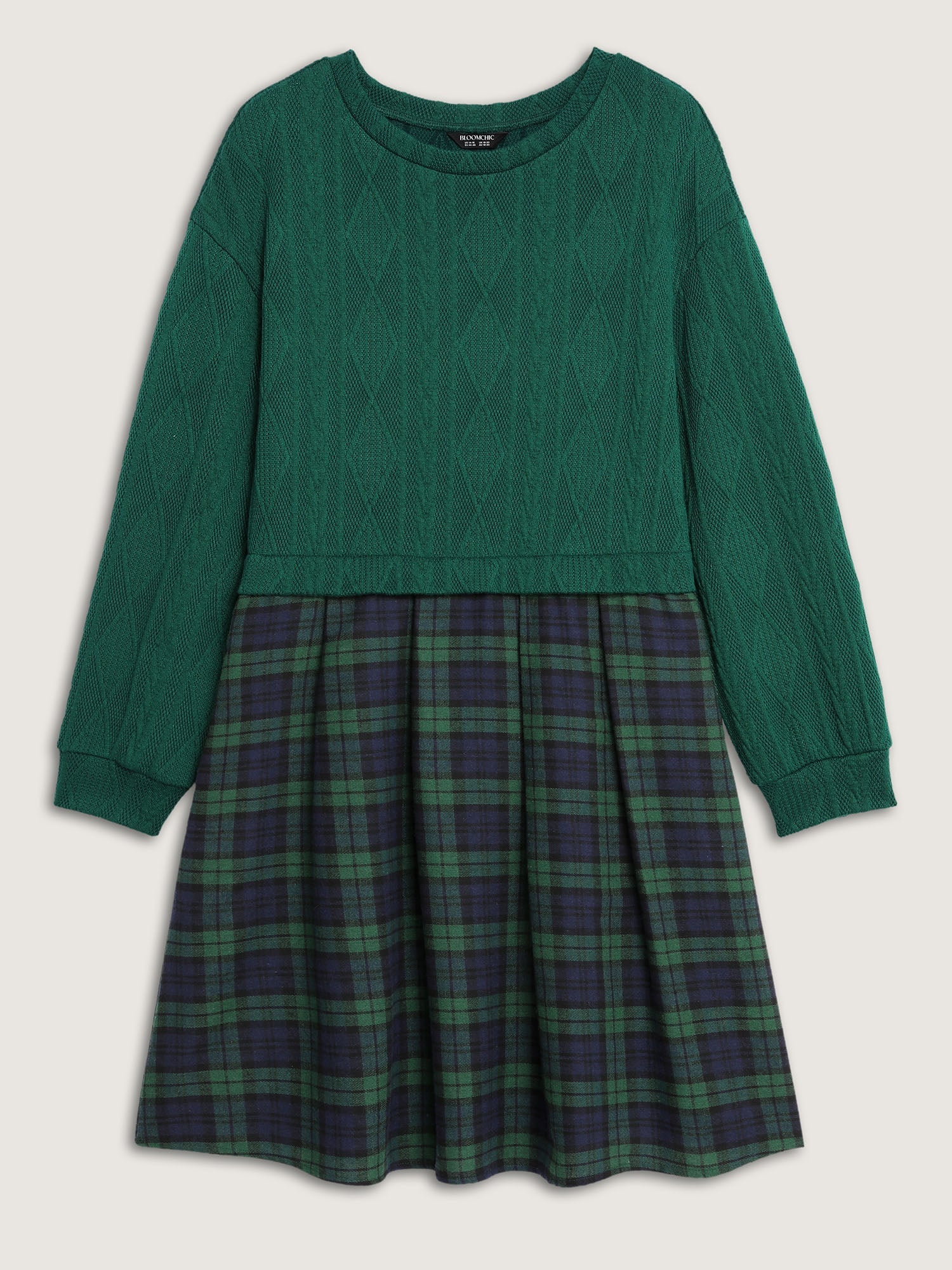 Layered Plaid Pockets Midi Dress