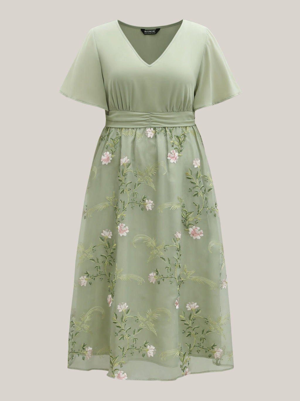 Floral Print Spliced Pockets Maxi Dress