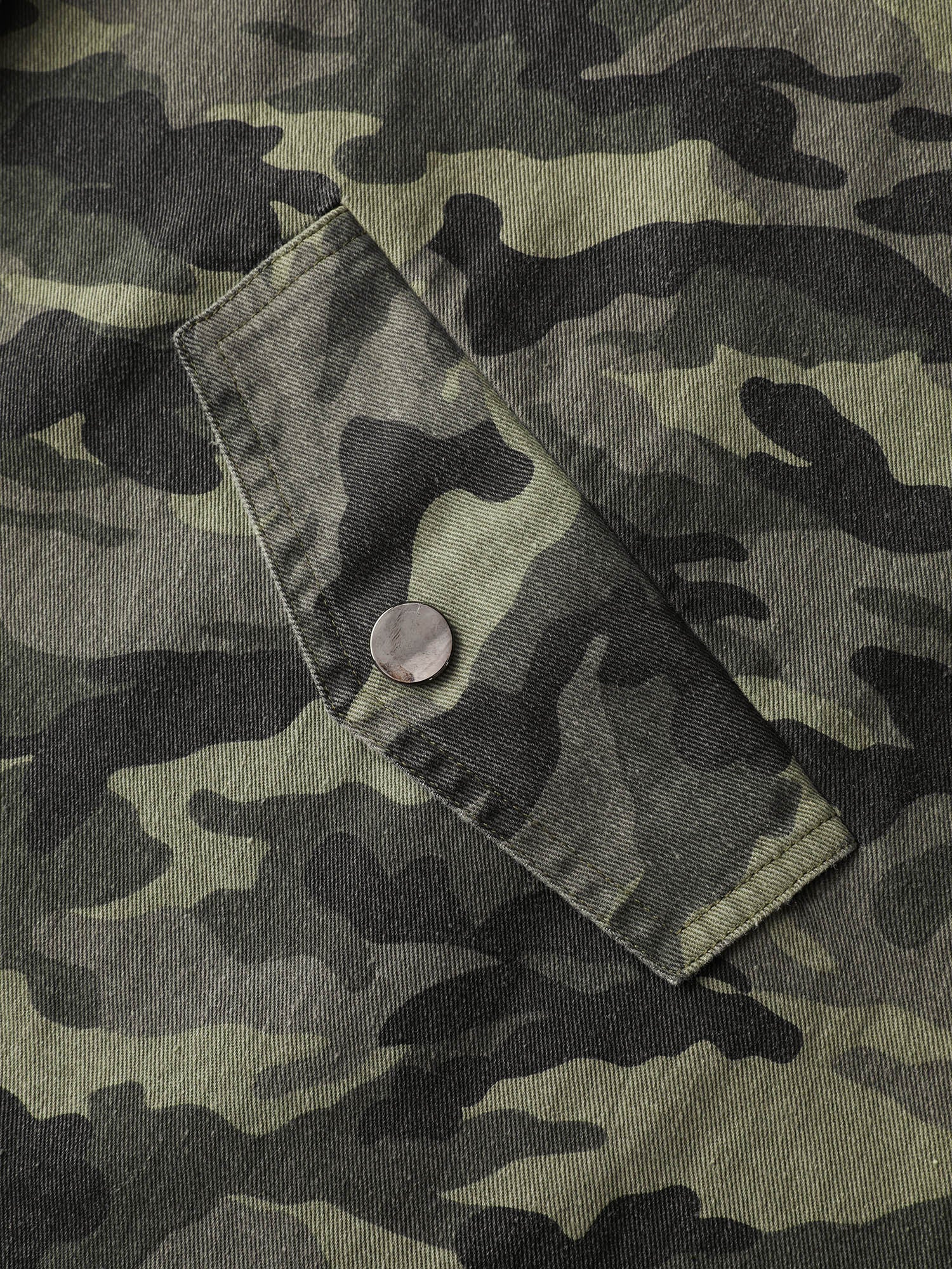 Camouflage Hooded Adjustable Hem Jacket