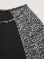 Heather Patchwork Button Detail Stretchy T-Shirt