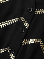 Gold Stamping Wavy Knee-Length Dress