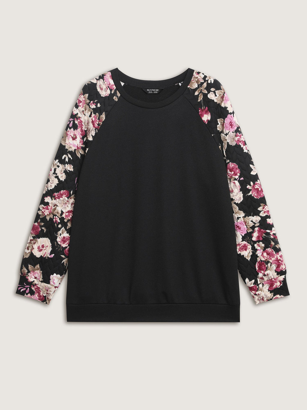 Floral Print Raglan Sleeve Sweatshirt