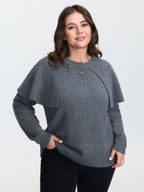 2-In-1 Cape Button Pullover