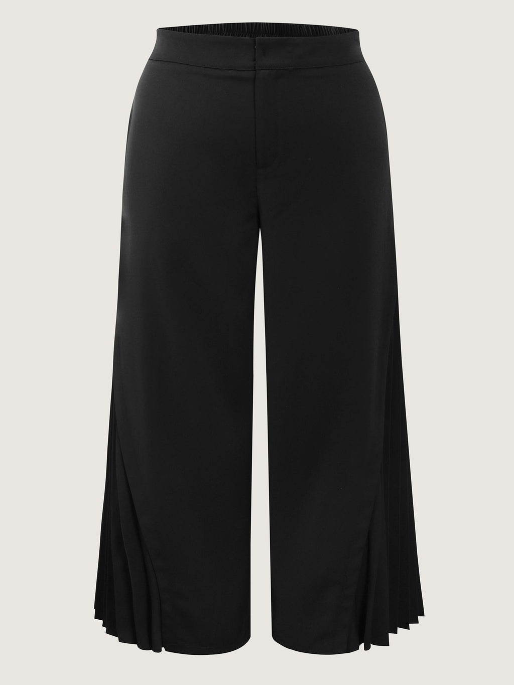 Pleated Side Wide-Leg Pants