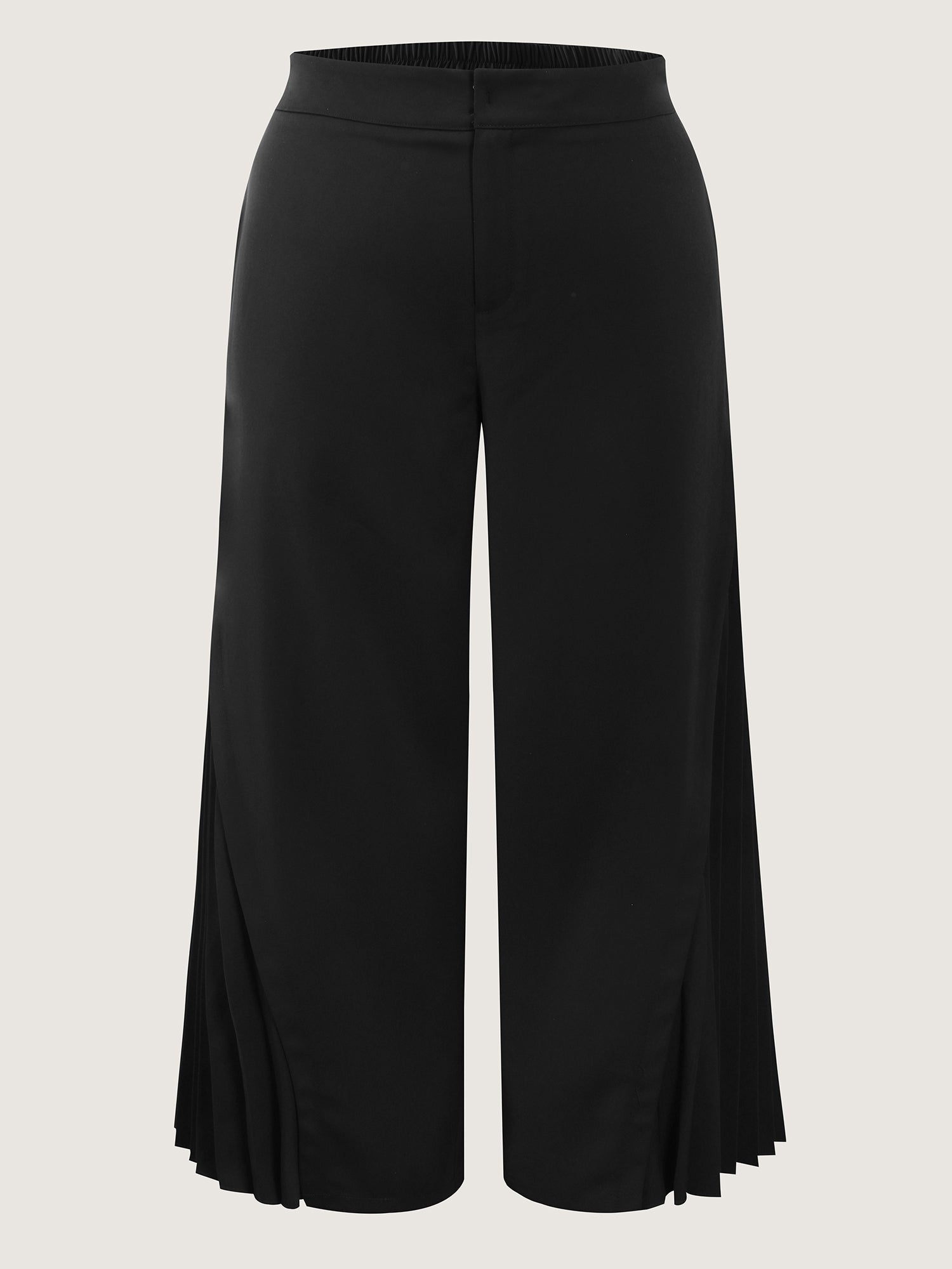 Pleated Side Wide-Leg Pants