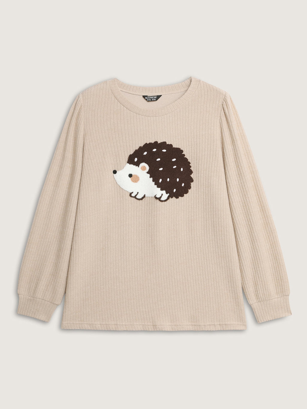 Towel Embroidered Cozy Animal Print Sweatshirt