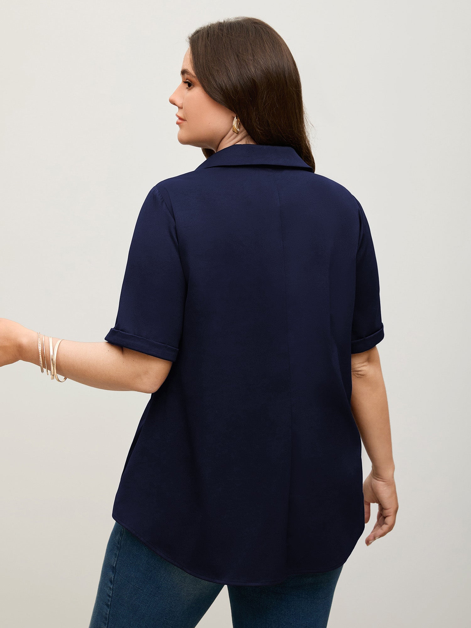 Knotted Front Asymmetrical Hem Blouse