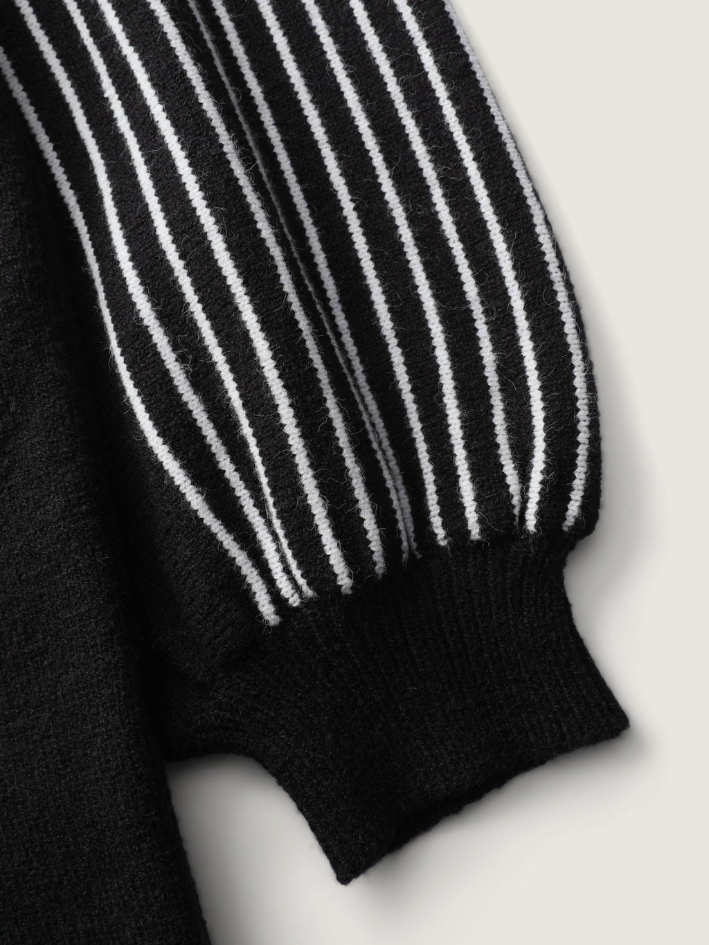 Stripe Boat Neck Balloon Sleeve Pullover