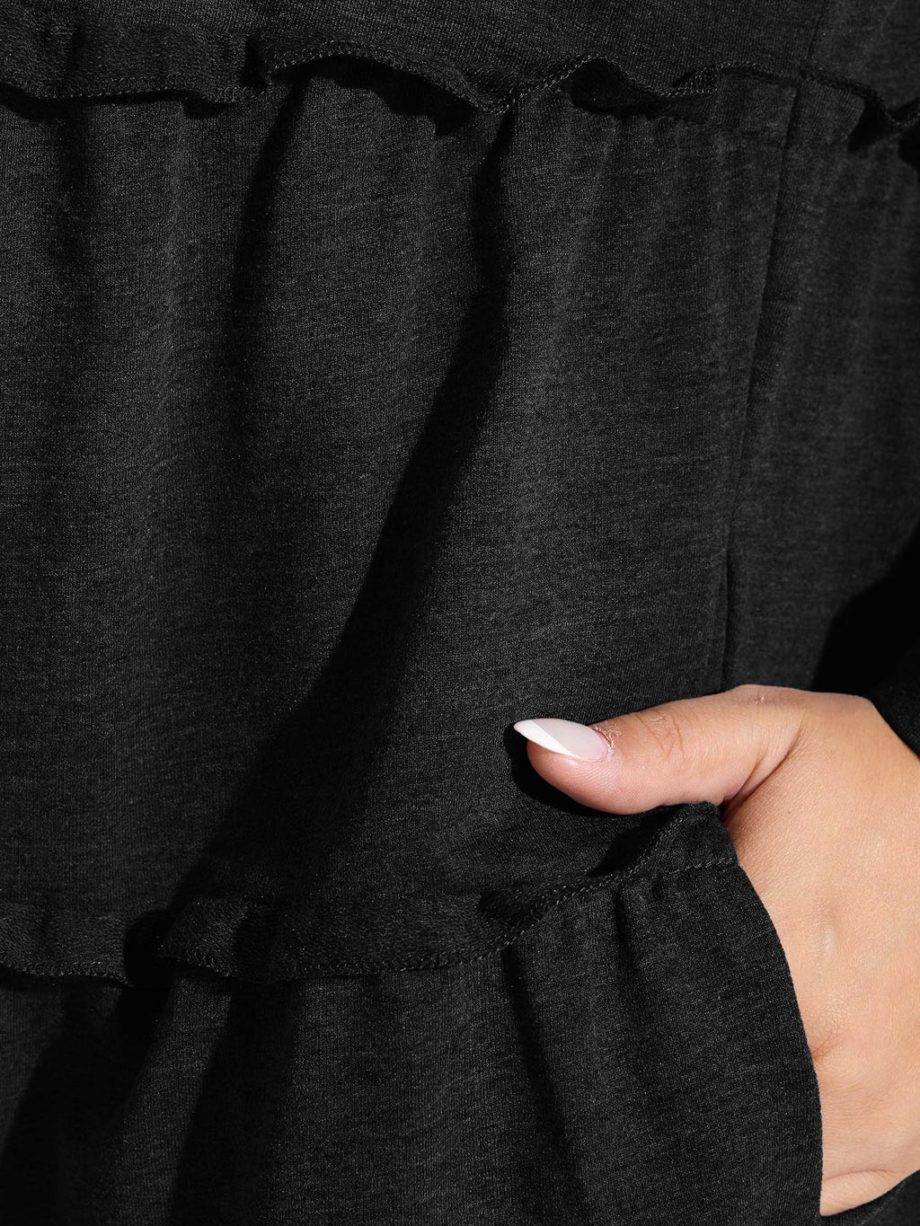 Tiered Ruffled Edges Pockets Jacket