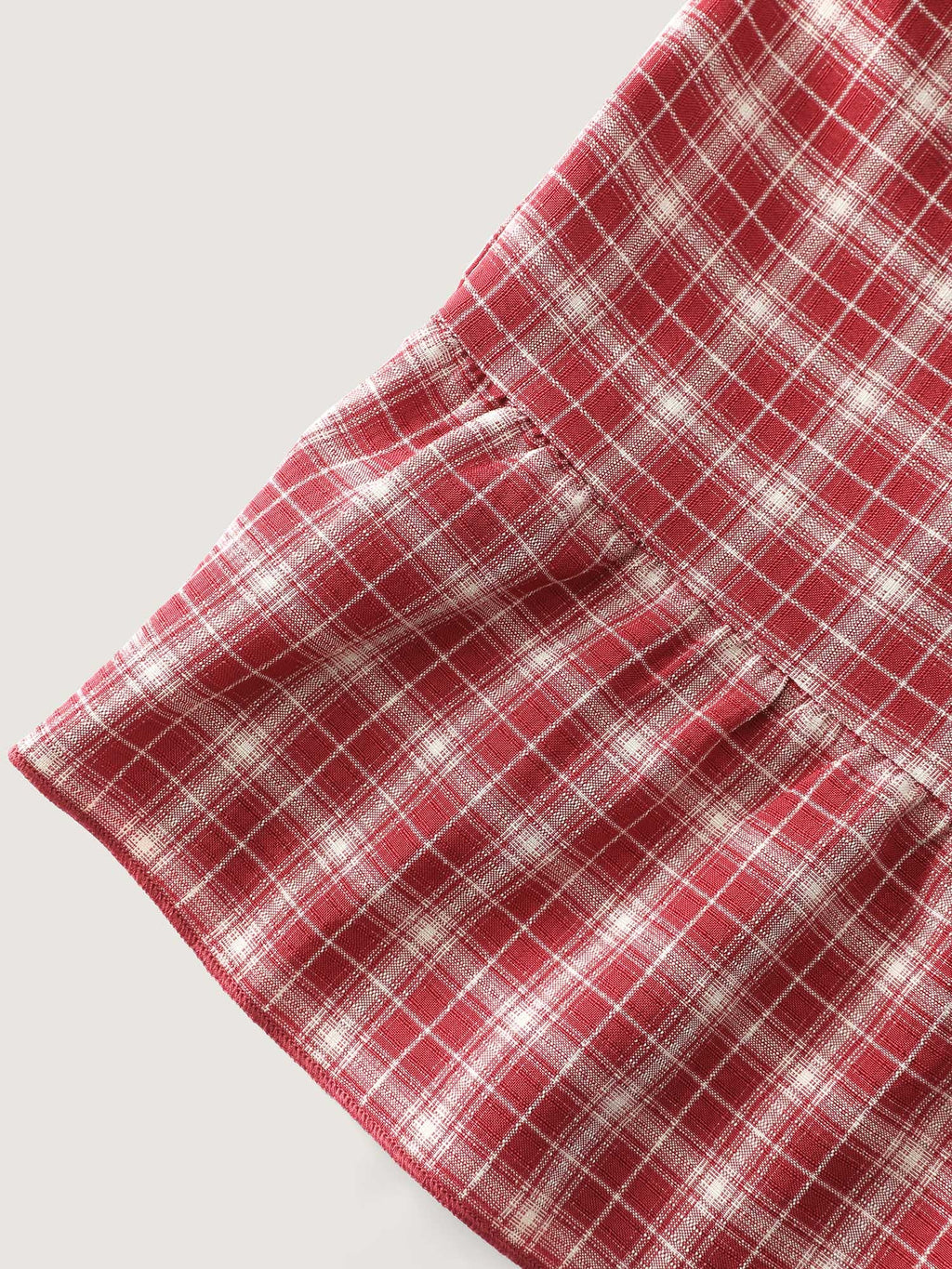 Gingham Ruffled Hem Loungewear Set