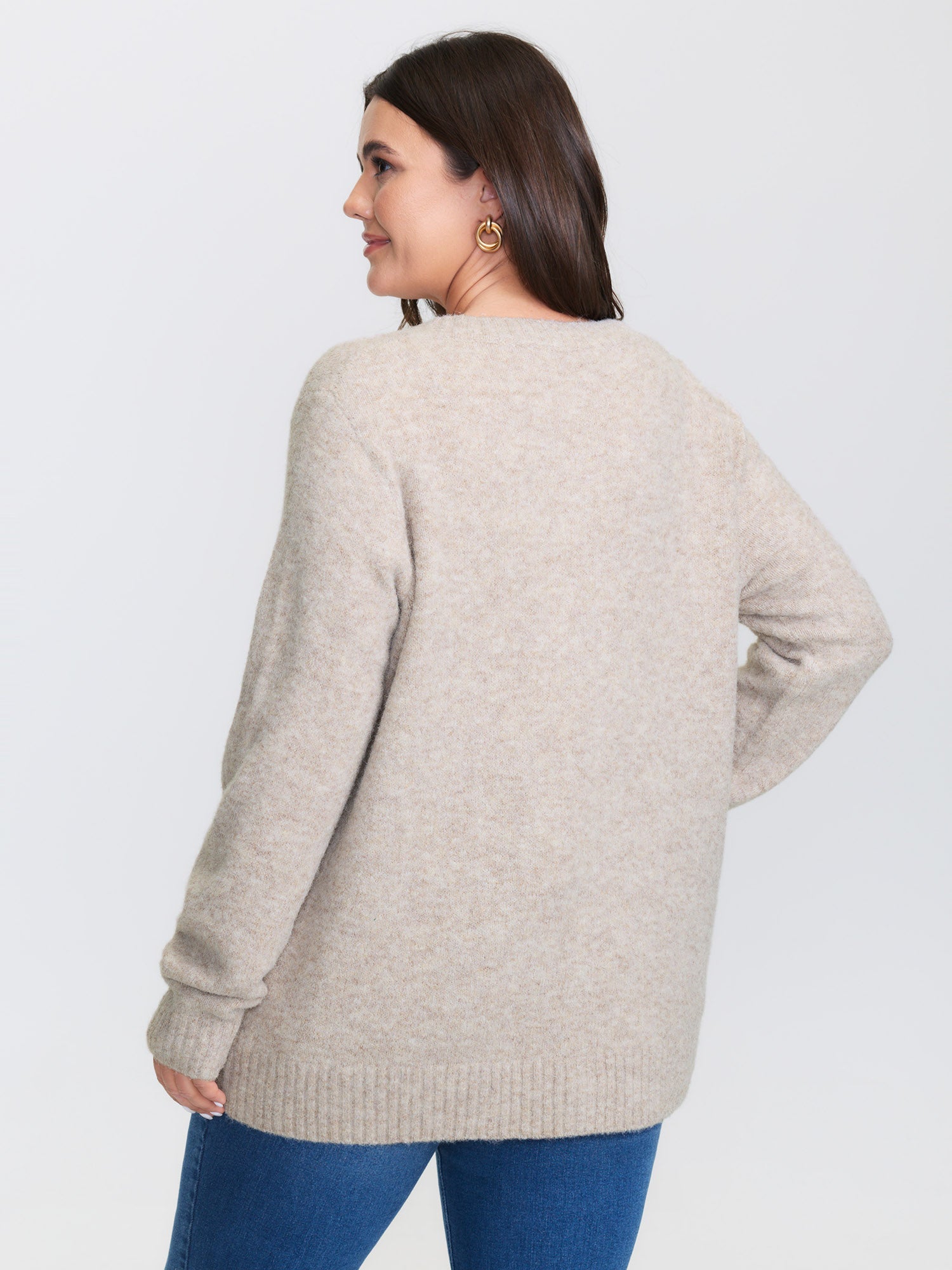 Heart Button-Down Pockets Knit Cardigan