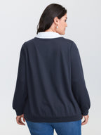 Hello Cat Stretchy Layered Twofer Sweatshirt