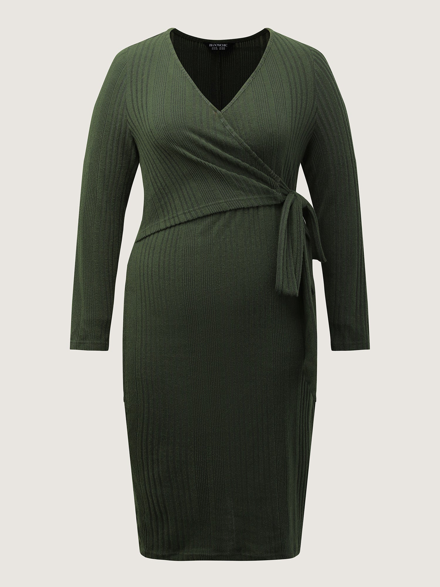 Pit Strip Tie-Knot Slit Sheath Midi Dress