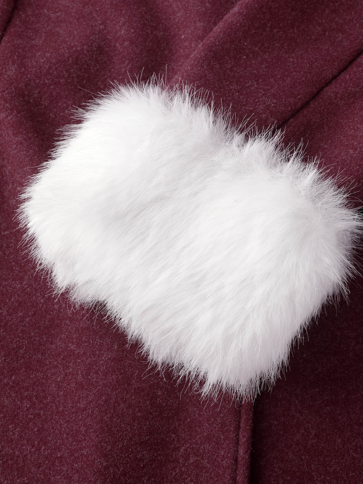 Detachable Fur Collar Waist-Tie Jacket