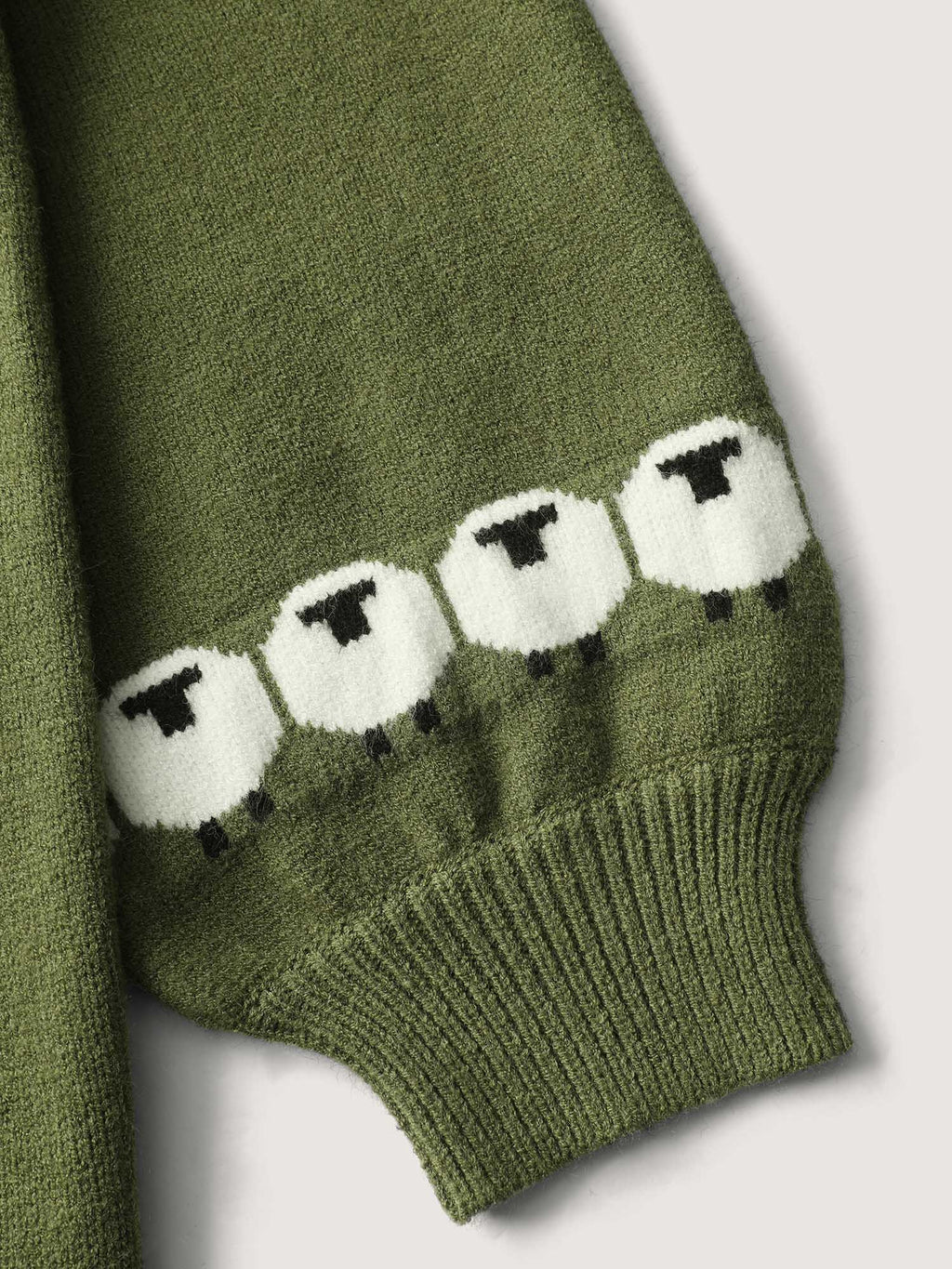 Sheep Pattern Balloon Sleeve Pullover
