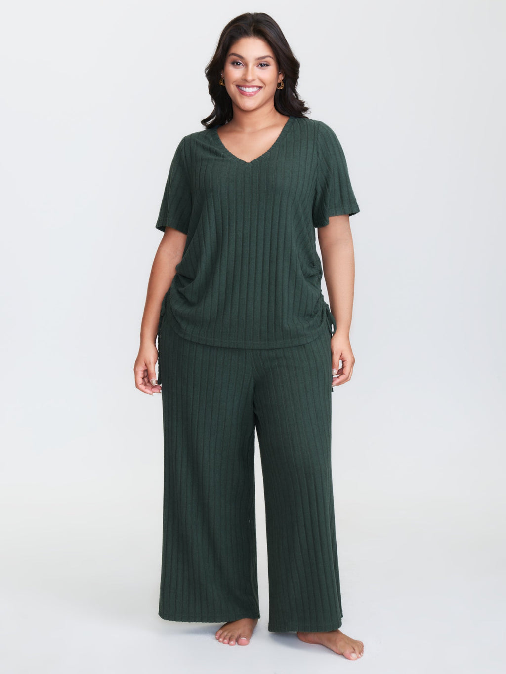 Textured Stretchy Adjustable Tie Lounge Set