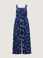 Bow-Tie Print Adjustable Overall Straps Jumpsuit