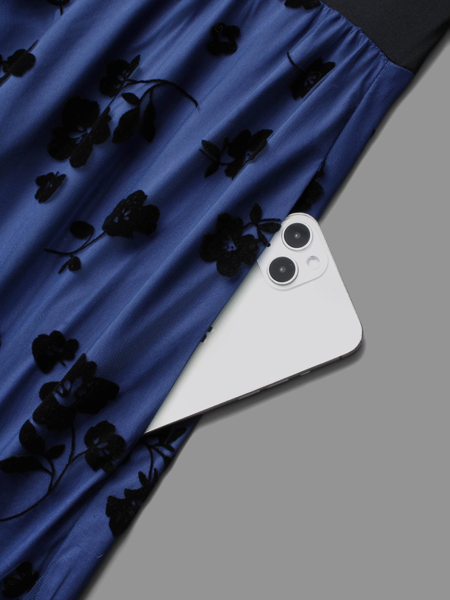 Floral Embroidered Mesh keyhole Dress