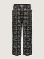 Tweed Texture Wide-Leg Pants