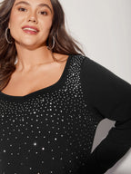 Sequin Stretchy Long Sleeve T-shirt