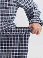 Gingham Ruffled Hem Loungewear Set