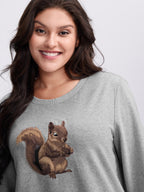 Supersoft Squirrel Embroidered Sweatshirt