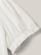 Pure Cotton Ruffled Puffy Sleeve Blouse