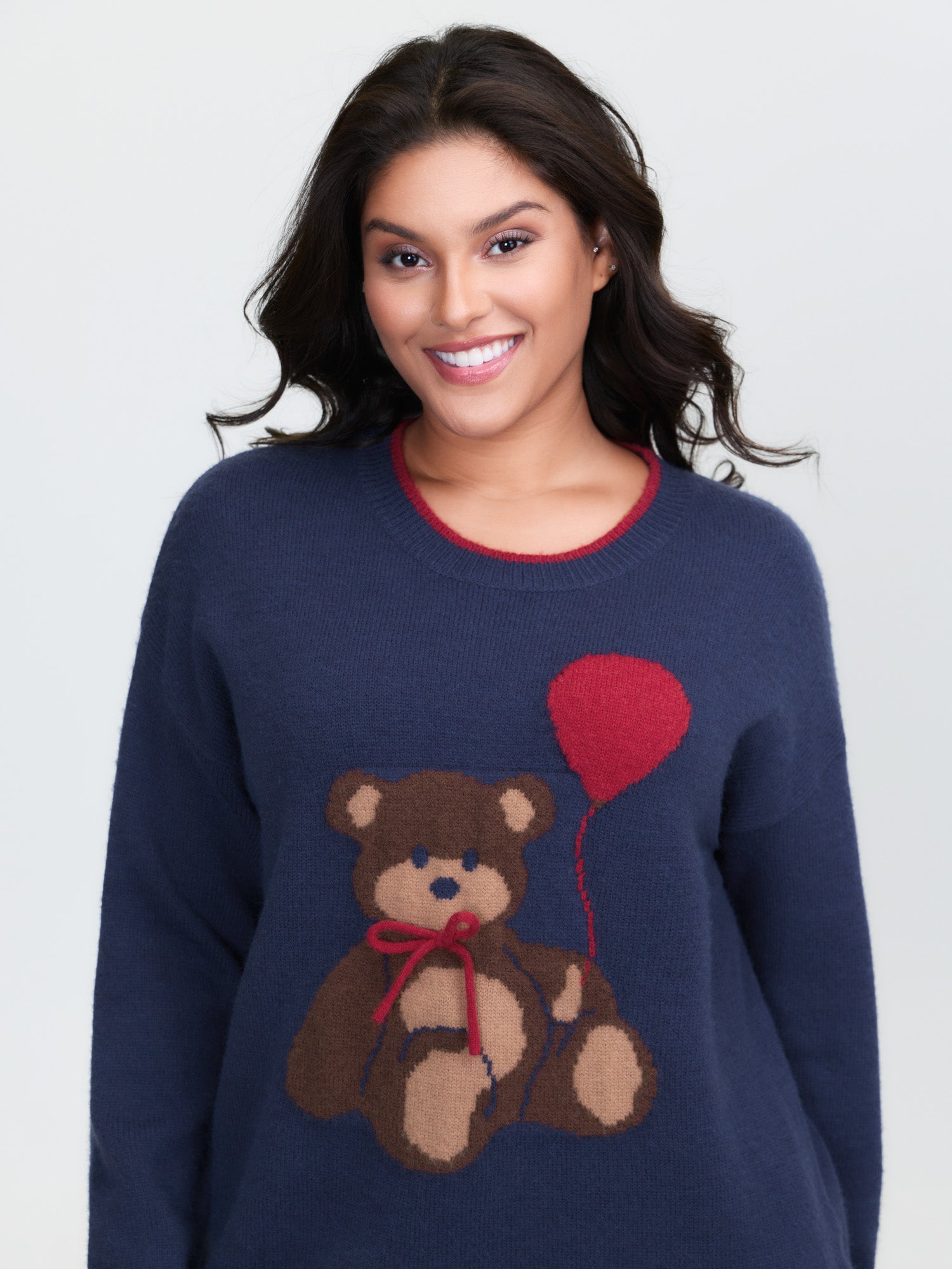 Teddy Bear Balloon Print Pullover