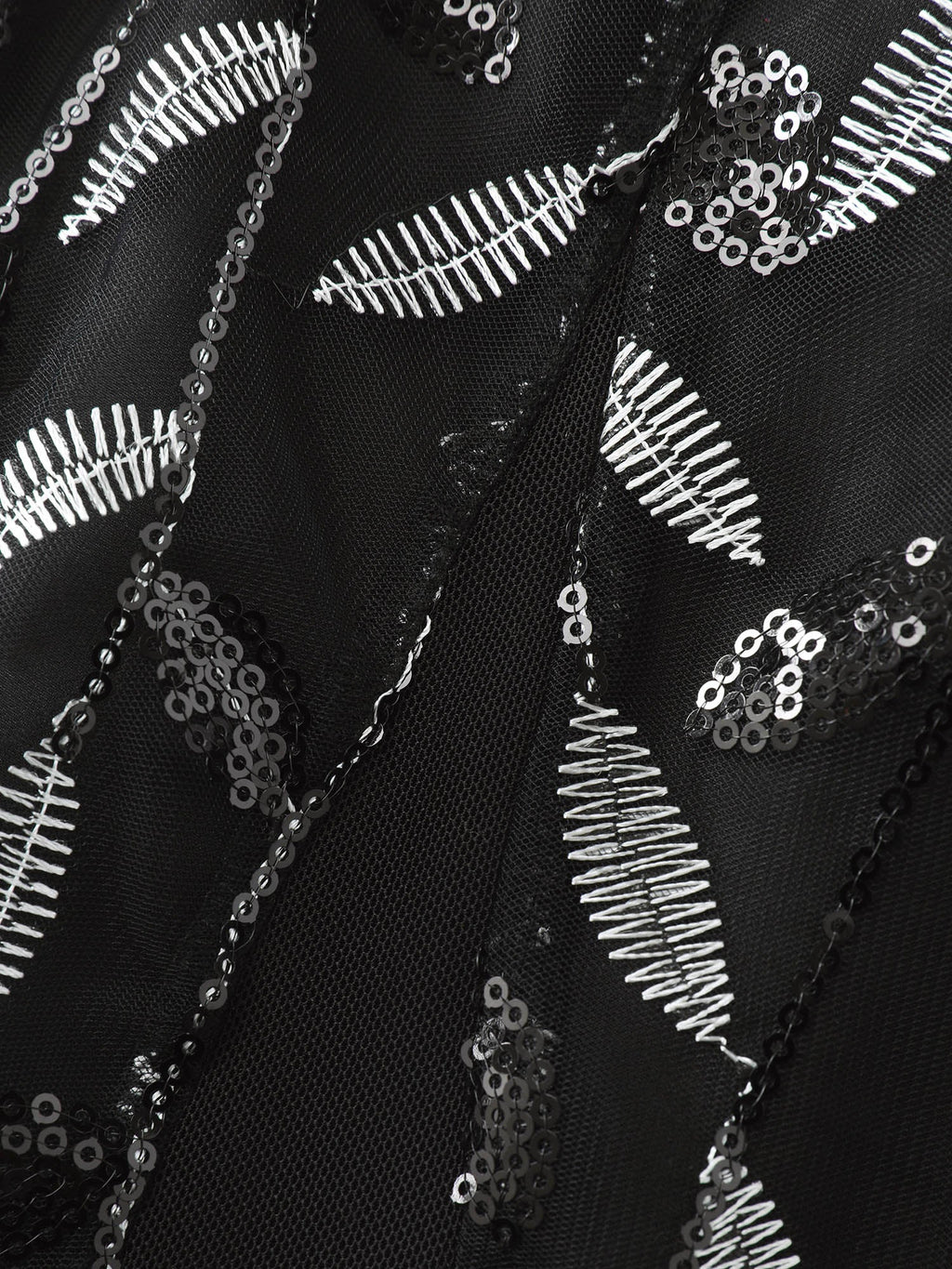 Leafy Print Sheer Sleeve V-Neck Midi Dress