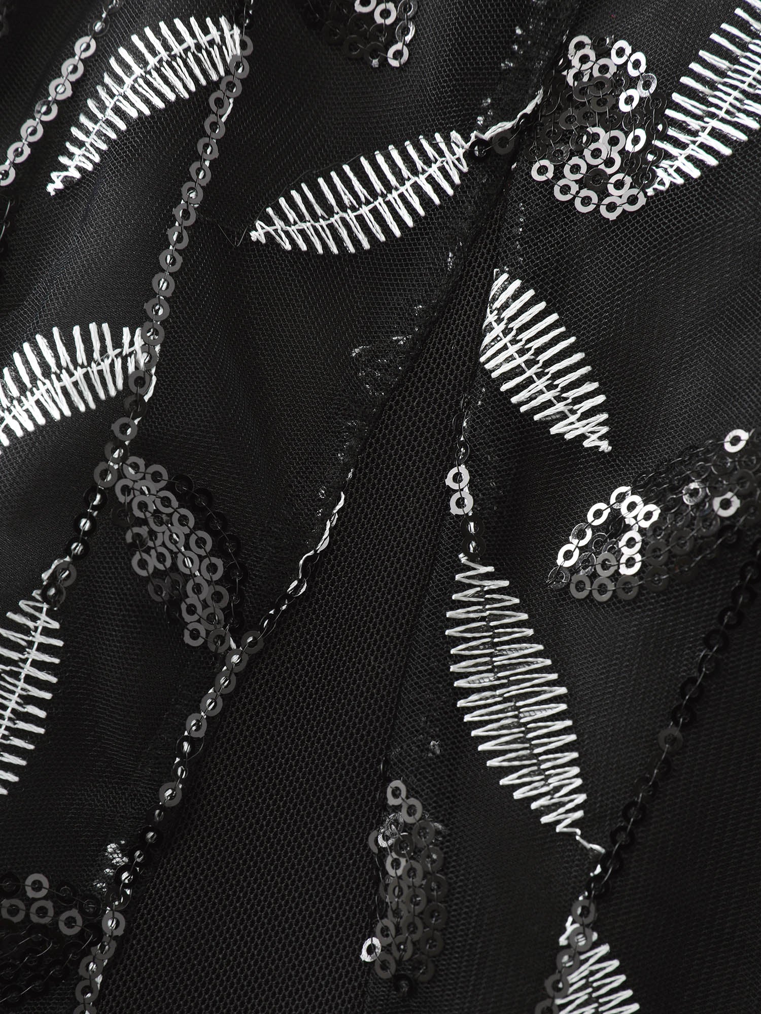 Leafy Print Sheer Sleeve V-Neck Midi Dress