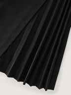 Pleated Side Wide-Leg Pants