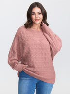 Braided Texture Dolman Sleeve Pullover