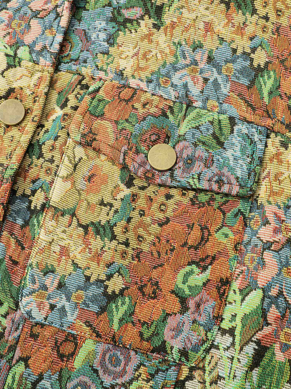 Floral Textured Lined Pockets Coat