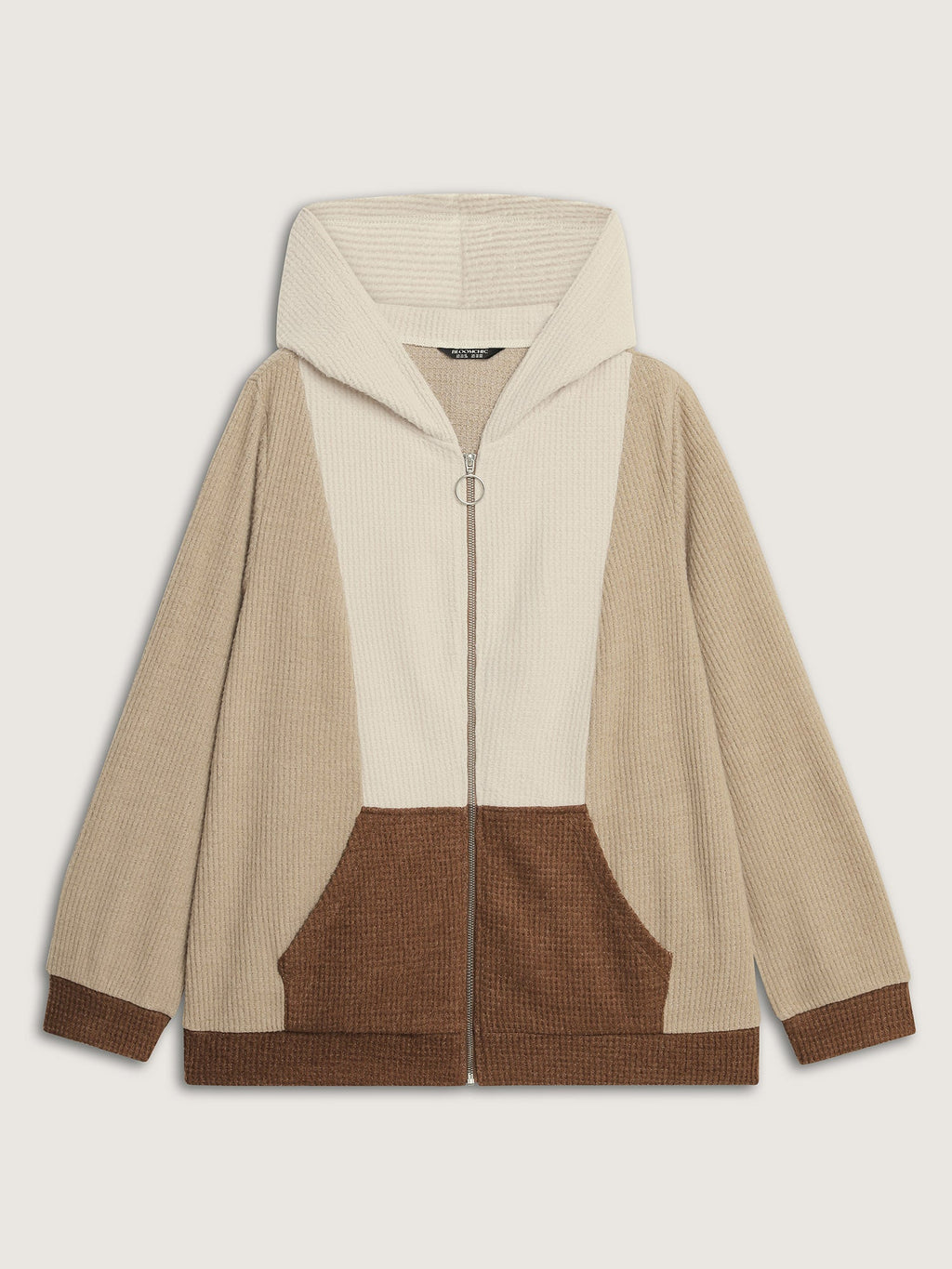 Hooded Colorblock Zipper Jacket