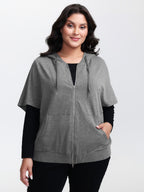 Supersoft Cloak Style Zipper Hooded Jacket