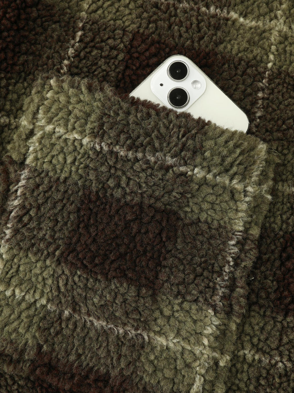 Plaid Pockets Button-Down Coat