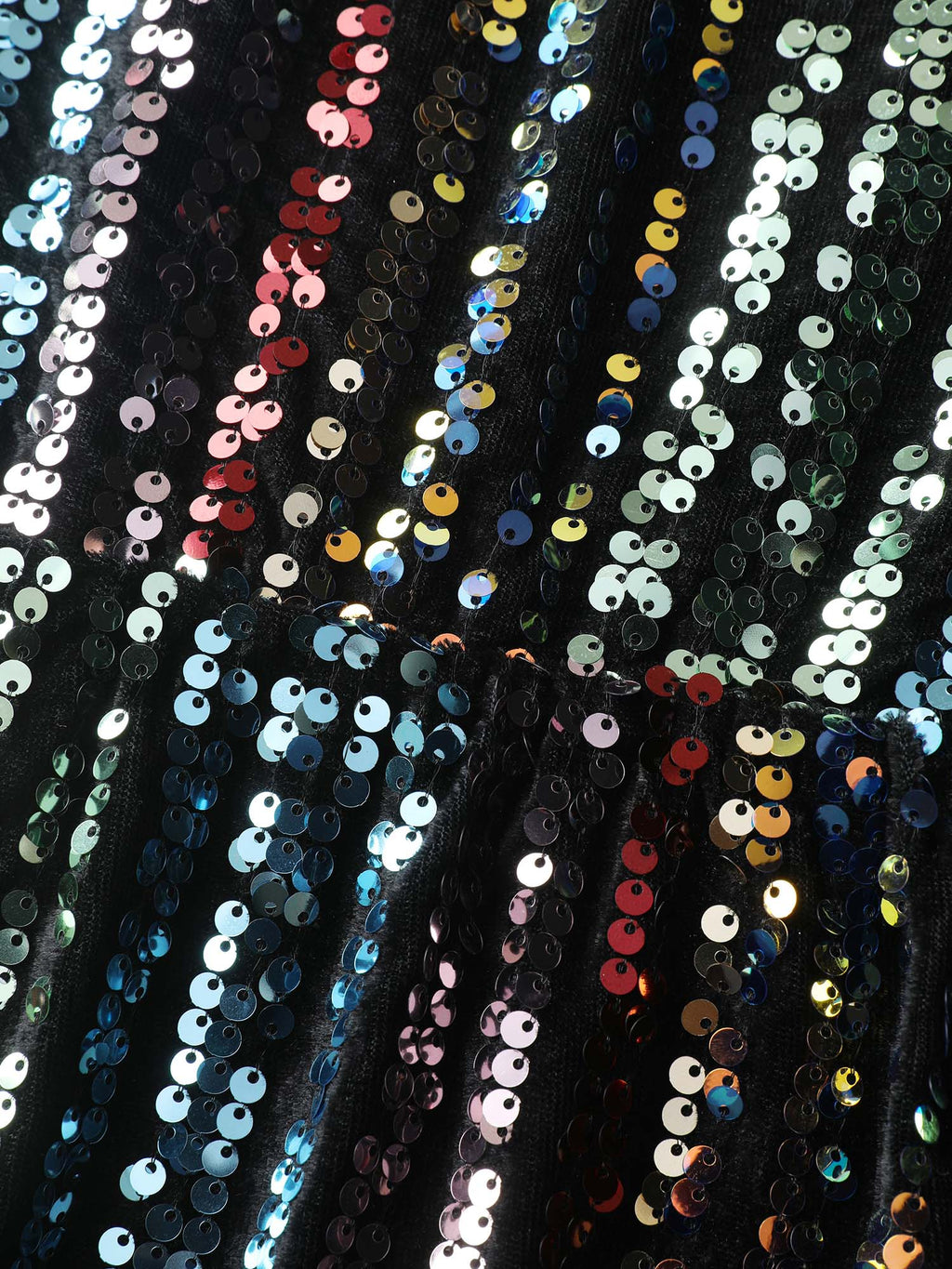 Shimmery Sequin Stripe Cinched-Waist Midi Dress