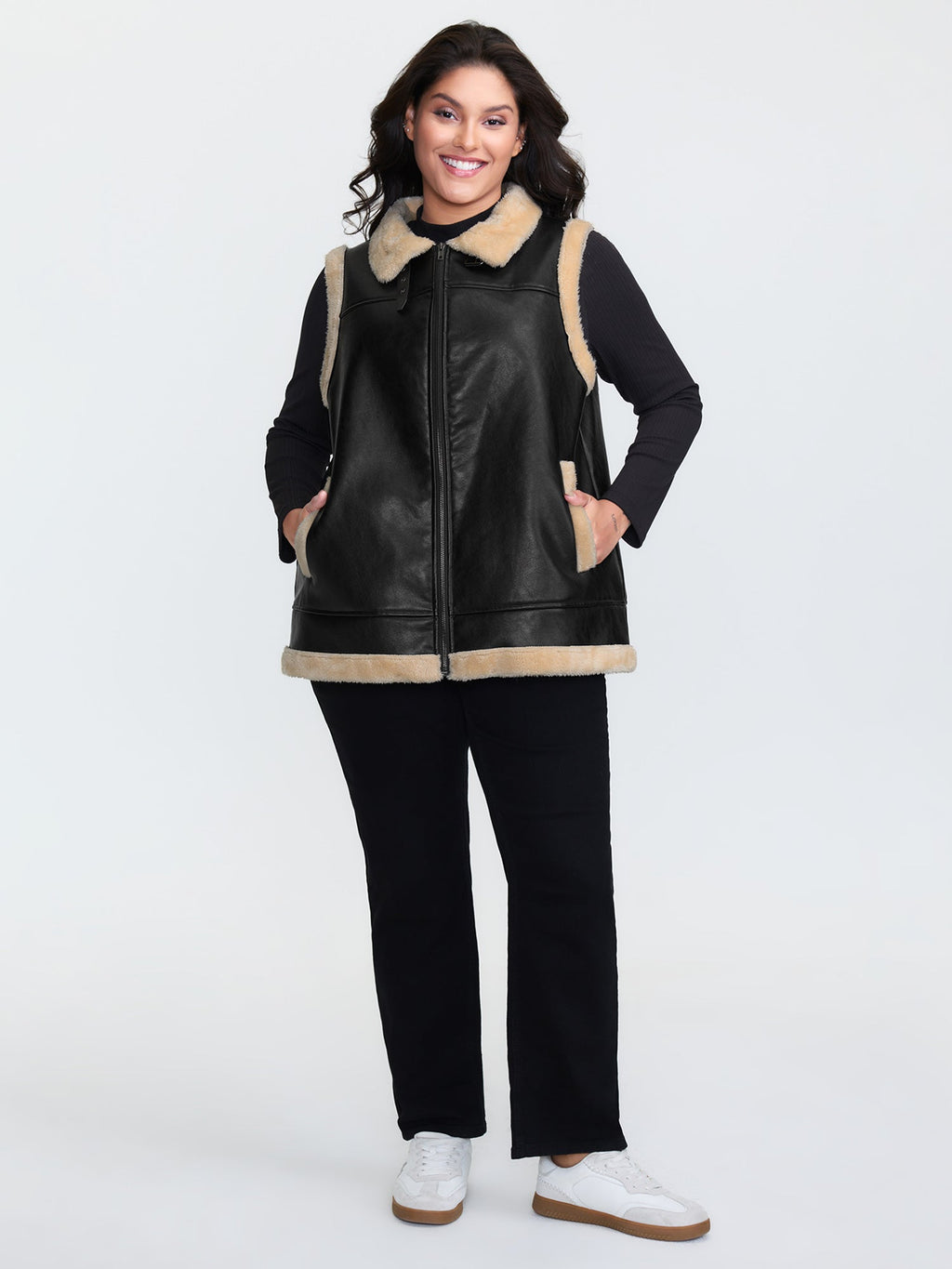 Fuzzy Edges Color Contrast Vest