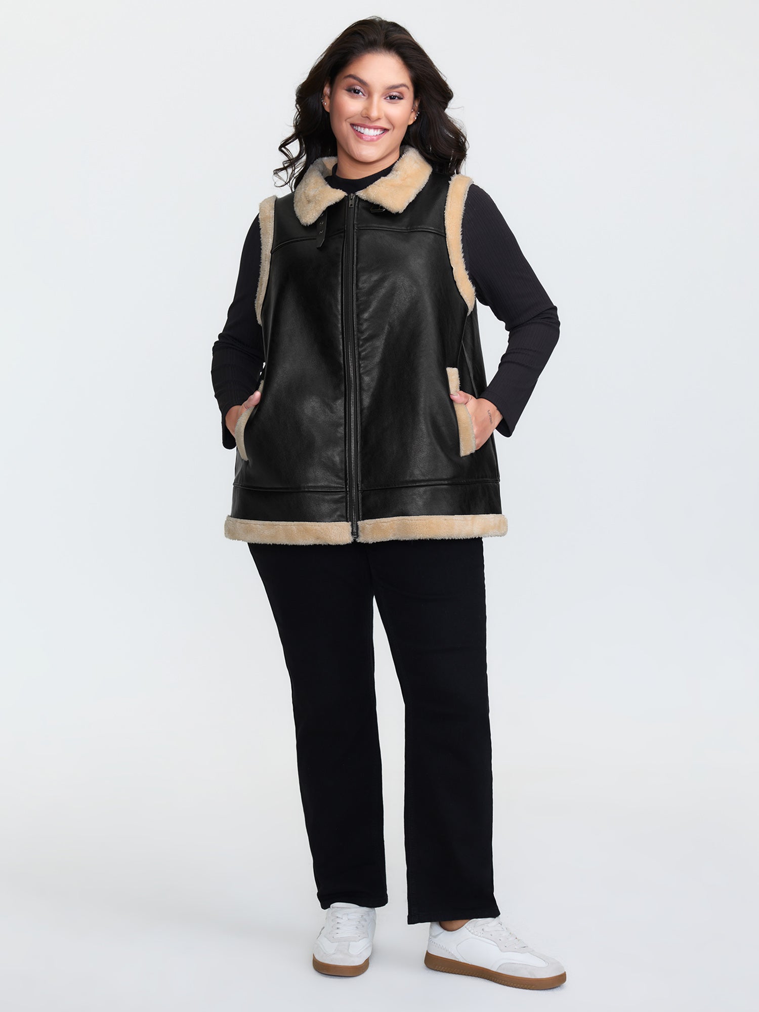 Fuzzy Edges Color Contrast Vest