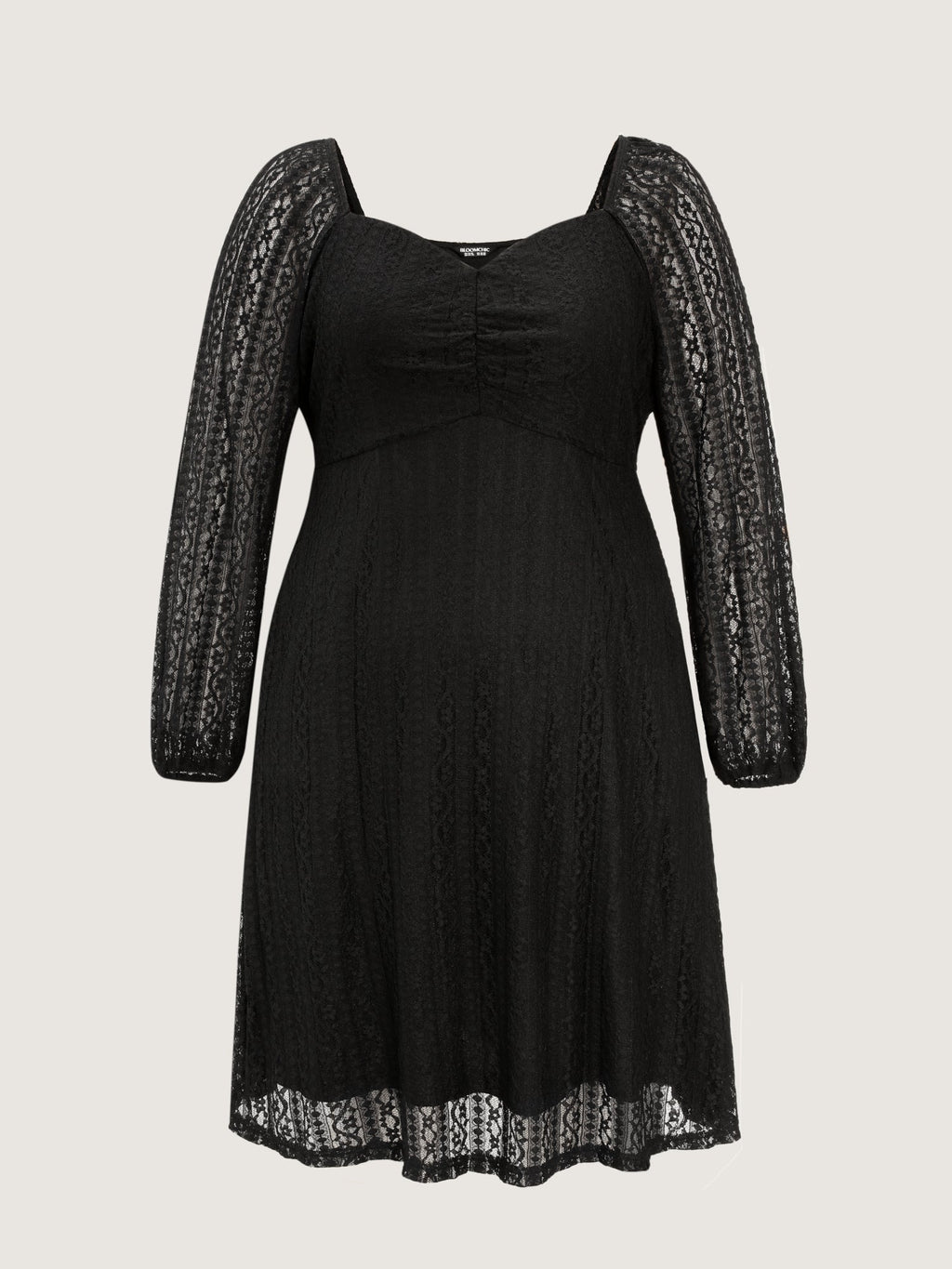 Sweetheart Neckline Sheer Lace Midi Dress
