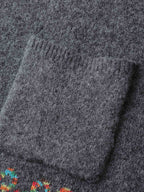 Boho Print Jacquard Hooded Knit Cardigan