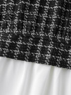 Houndstooth Pattern Color Contrast Blouse