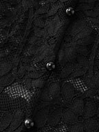 Sheer Lace Trim V-Neck Top