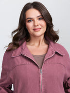 Pure Cotton Washed Zipper Jacket