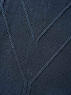 V Neck Cable Knit Texture Pullover