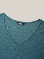 Jacquard Textured Lotus Leaf Sleeve Top